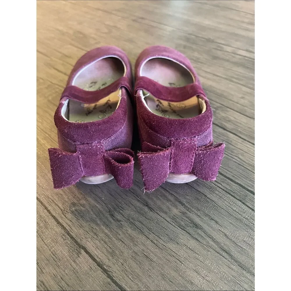 Livie & Luca Aria Ballet Bows Burgundy Shimmer Suede size 11